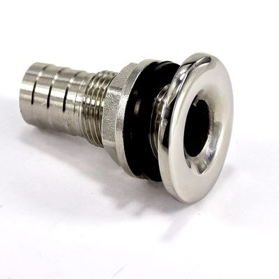 316 Stainless Steel Boat Thru Hull Fitting Hose Barb with NutMarine Hardware Accessories for Boats Drain Pipe Yacht Bilge Boat Plumbing Fittings (Type: Half Thread,Horse ID Size:1/2")