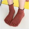 NENGGE 5 Pairs Cute Toe Socks Five Finger Socks High Cut Colorful Socks for Women Cat Dog Five Finger Sock,L view 2