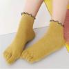 NENGGE 5 Pairs Cute Toe Socks Five Finger Socks High Cut Colorful Socks for Women Cat Dog Five Finger Sock,L view 3