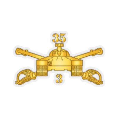 Army - 3rd Bn, 35th Armor - Armor Branch wo Txt X 300 (3"x3", White)