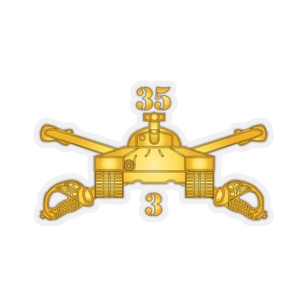 Army - 3rd Bn, 35th Armor - Armor Branch wo Txt X 300 (3"x3", White)