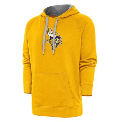 Antigua Men's Gold Minnesota Vikings Victory Chenille Pullover Hoodie