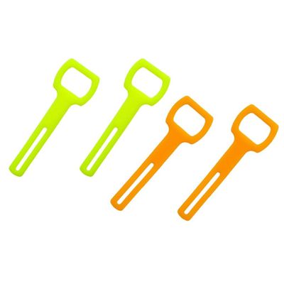 4-Pack Scuba Regulator Octopus Holder Straps - Durable Silicone Mouthpiece Retainers & Keepers for Diving, Cold Water Resistant (Yellow/Orange, 12cm)