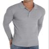 Askdeer Men's Polo Shirts Long Sleeve Slim Fit Casual Shirts Classic Stretch Polo T Shirt Golf Shirts Gray view 1