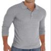 Askdeer Men's Polo Shirts Long Sleeve Slim Fit Casual Shirts Classic Stretch Polo T Shirt Golf Shirts Gray view 3