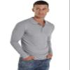 Askdeer Men's Polo Shirts Long Sleeve Slim Fit Casual Shirts Classic Stretch Polo T Shirt Golf Shirts Gray view 4