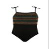 Hobie Girls' One Piece Swimsuit, Black//Smocked Solids, 10 view 1