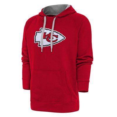Antigua Men's Red Kansas City Chiefs Victory Chenille Pullover Hoodie