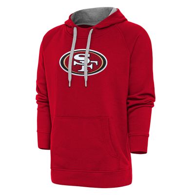 Antigua Men's Scarlet San Francisco 49ers Victory Chenille Pullover Hoodie