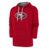 Antigua Men's Scarlet San Francisco 49ers Victory Chenille Pullover Hoodie view 1