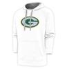 Antigua Men's White Green Bay Packers Victory Chenille Pullover Hoodie view 1