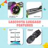 Lascoota Foldable Ride-On Suitcase - Lightweight Luggage with Easy-Glide Wheels - LED Lights for Kid Suitcase - Foldable Luggage Converts to Ride-On - Video Game, Unisex Child, 12.75 x 20.6 x 10.6 in view 4