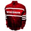 Franchise Club Mens 2nd Era Full-Snap Satin Jacket (Wisconsin, XX-Large) view 1