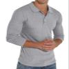 Askdeer Men's Polo Shirts Long Sleeve Slim Fit Casual Shirts Classic Stretch Polo T Shirt Golf Shirts Gray view 2