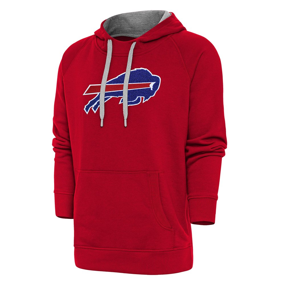 Antigua Men's Red Buffalo Bills Victory Chenille Pullover Hoodie