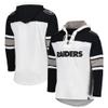 47 Men's Las Vegas Raiders Heather Gray Gridiron Lace-Up Pullover Hoodie view 1