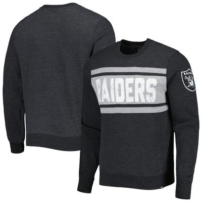 47 Men's Heathered Black Las Vegas Raiders Bypass Tribeca Pullover Sweatshirt