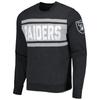 47 Men's Heathered Black Las Vegas Raiders Bypass Tribeca Pullover Sweatshirt view 2
