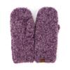 C.C Super Thick Warm Winter Knitted Mittens Gloves (Recycled Non Lined Boucle Purple), One Size view 1