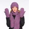 C.C Super Thick Warm Winter Knitted Mittens Gloves (Recycled Non Lined Boucle Purple), One Size view 3