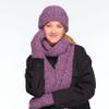C.C Super Thick Warm Winter Knitted Mittens Gloves (Recycled Non Lined Boucle Purple), One Size view 4