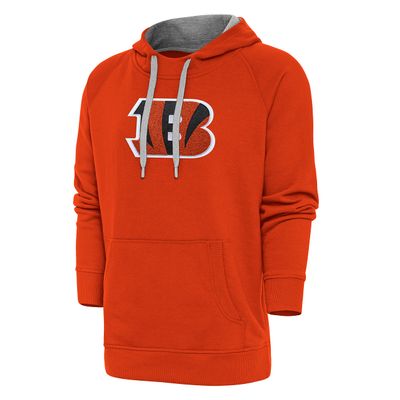 Antigua Men's Orange Cincinnati Bengals Victory Chenille Pullover Hoodie