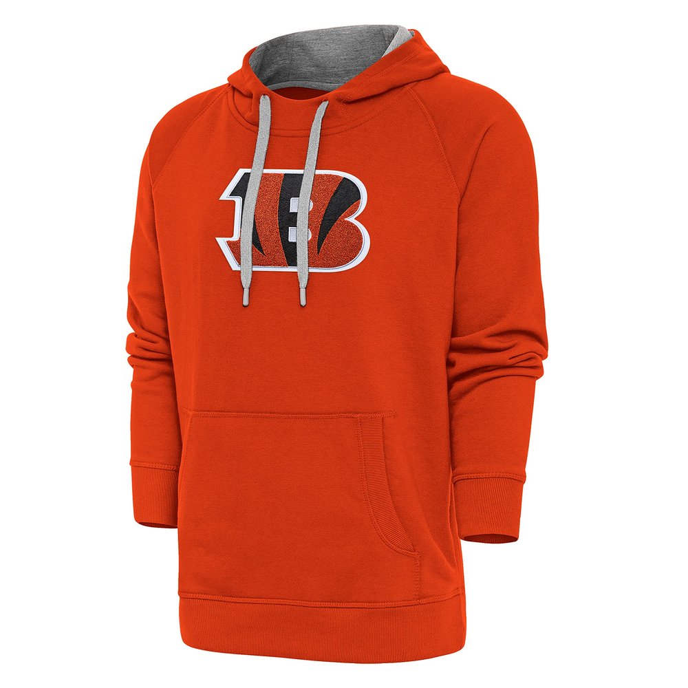 Antigua Men's Orange Cincinnati Bengals Victory Chenille Pullover Hoodie