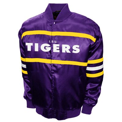 Franchise Club Mens 2nd Era Full-Snap Satin Jacket (LSU, XX-Large)