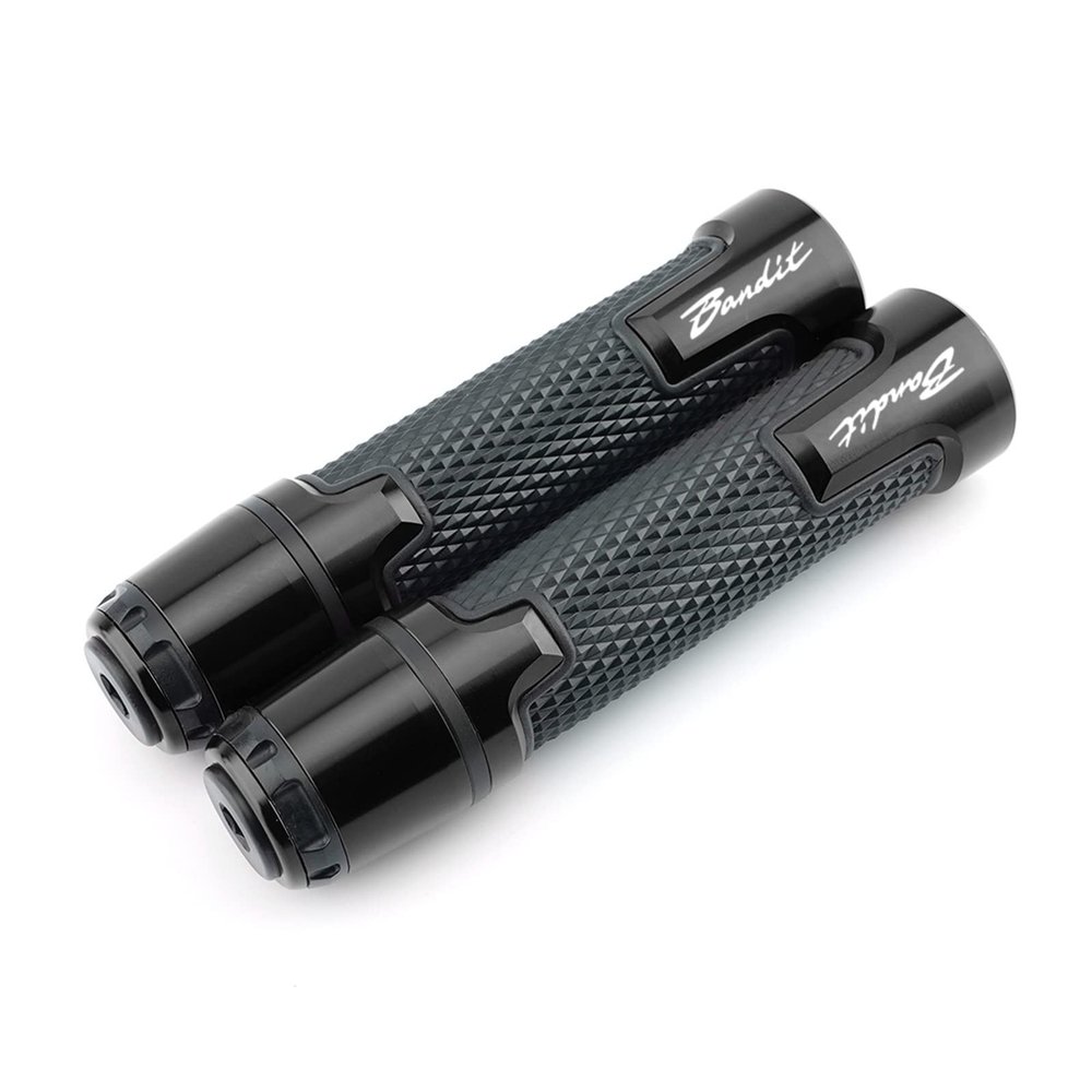 Motorcycle Handlebar Grips for Suzuki Bandit GSF 250 400 650 600 S N 1250 GSF650 GSF600 GSF400 CNC Motorbike Handlebar Handle Bar Hand Grips End Plug Cover Handlebar Grips (Color : Black)