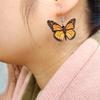 ZHOUMEIWENSP Fashion Insect Jewelry Big Monarch Butterfly Moths Drop Dangle Earrings For Women Gifts (Orange) view 4