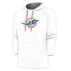 Antigua Men's White Miami Dolphins Victory Chenille Pullover Hoodie view 1