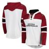 47 Men's Arizona Cardinals Heather Gray Gridiron Lace-Up Pullover Hoodie view 1