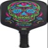 Vulcan | Paddle Candy Sugar Skull Pickleball Paddle | Hybrid Performance | Polypropylene Core | USAP Approved | Black Sugar Skull view 1