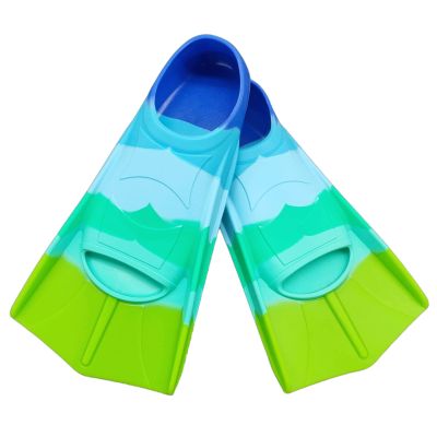 Gugmoy Kids Swim Fins,Comfortable Silicone Flippers for Swimming and Diving,Size Suitable Beginners Kids Girls Boys Adults (XX-Small, Colorful-B)