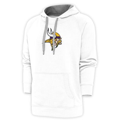 Antigua Men's White Minnesota Vikings Victory Chenille Pullover Hoodie