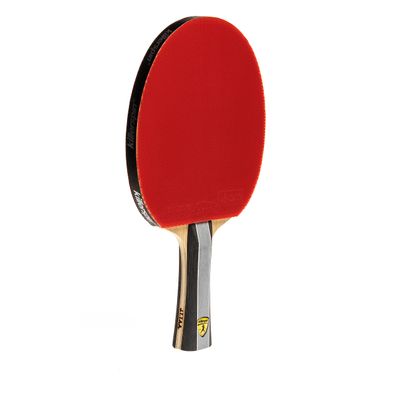 Killerspin KIDO 7P RTG Premium Table Tennis Racket Professional, ITTF-Approved, Wooden Hard Paddle, Dual-Colored in Red/Black Flared
