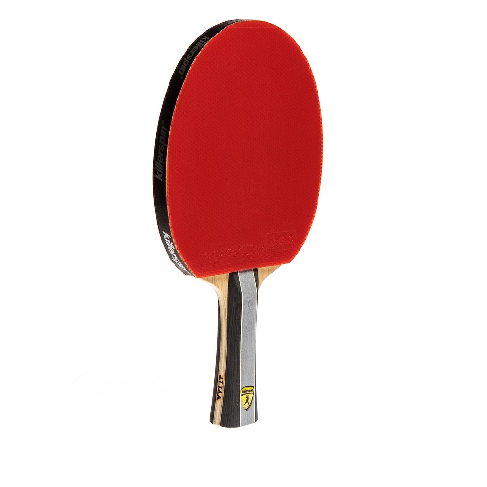 Killerspin KIDO 7P RTG Premium Table Tennis Racket Professional, ITTF-Approved, Wooden Hard Paddle, Dual-Colored in Red/Black Flared