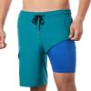 BRISIRA Mens Swim Trunks Bathing Suit 9 Inch Inseam Compression Liner Beach Long Board Shorts Swimsuit Anti-Chafe Quick Dry Blue view 1