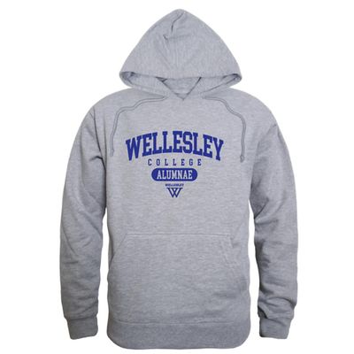Wellesley College Blue Alumni Hoodie Sweatshirts - Heather Grey, Small