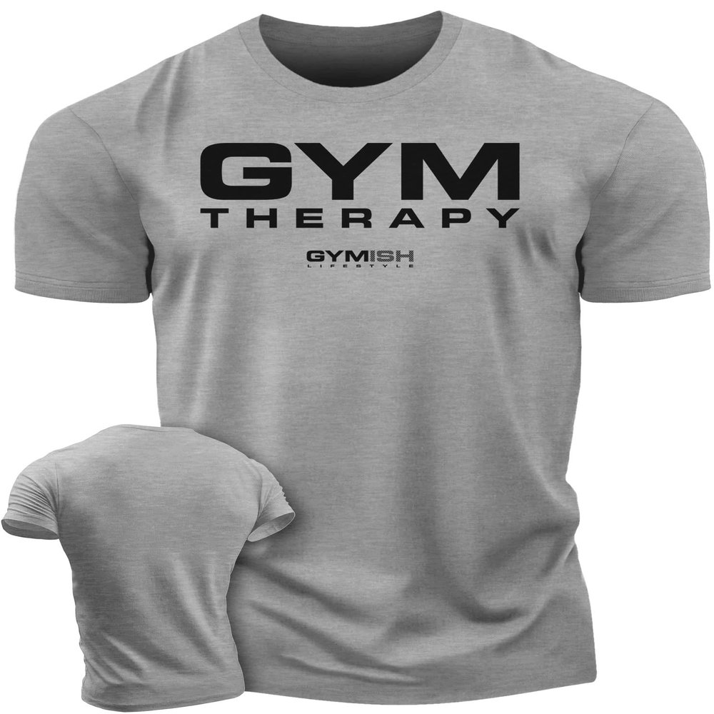 Gymish Lifestyle Gym Therapy Workout Shirts for Men, Lifting T-Shirt for Gym Workout (Grey, XL)