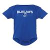 CornBorn Creighton Bluejays Infant Onesie - Bluejays 3 Stripe Primary Logo - Royal Blue - 6M view 1