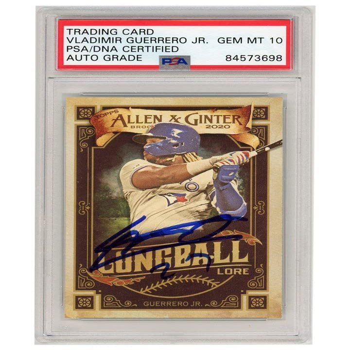 Vladimir Guerrero Jr 2020 Topps Allen & Ginter Longball Lore Autograph Card #LL-17 PSA/DNA 10
