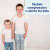 Fun and Function V-Neck Hug Tee - Gentle Compression Shirt for Kids - Short Sleeve Sensory Shirt for Boys & Girls with Sensory Needs - Small - White view 2