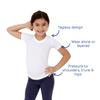 Fun and Function V-Neck Hug Tee - Gentle Compression Shirt for Kids - Short Sleeve Sensory Shirt for Boys & Girls with Sensory Needs - Small - White view 3