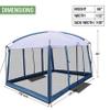 Backyard Expressions 11' x 9' Screen Tent - Blue Screen House for Backyard, Camping, Picnics and Tailgating - 914891 view 2