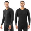 Indera Men's Traditional Waffle Thermal Underwear Long Sleeve Shirt, 2 Pack Black, 2X view 1