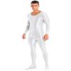 FEESHOW Mens Zentai Lingerie Glossy Bodysuit Long Sleeves Bodystocking Full Length Leotard Jumpsuit White X-Large view 3