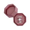 BLUTETE Velvet 3 Slots Jewelry Ring Box Engagement Wedding Box Keepsake Box Bridal Photo Ring Triple Slots Octagon (Dusty Rose) view 1