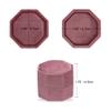 BLUTETE Velvet 3 Slots Jewelry Ring Box Engagement Wedding Box Keepsake Box Bridal Photo Ring Triple Slots Octagon (Dusty Rose) view 2