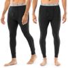 Indera Men's Traditional Waffle Thermal Long Johns Underwear, 2-Pack Black, Medium view 1